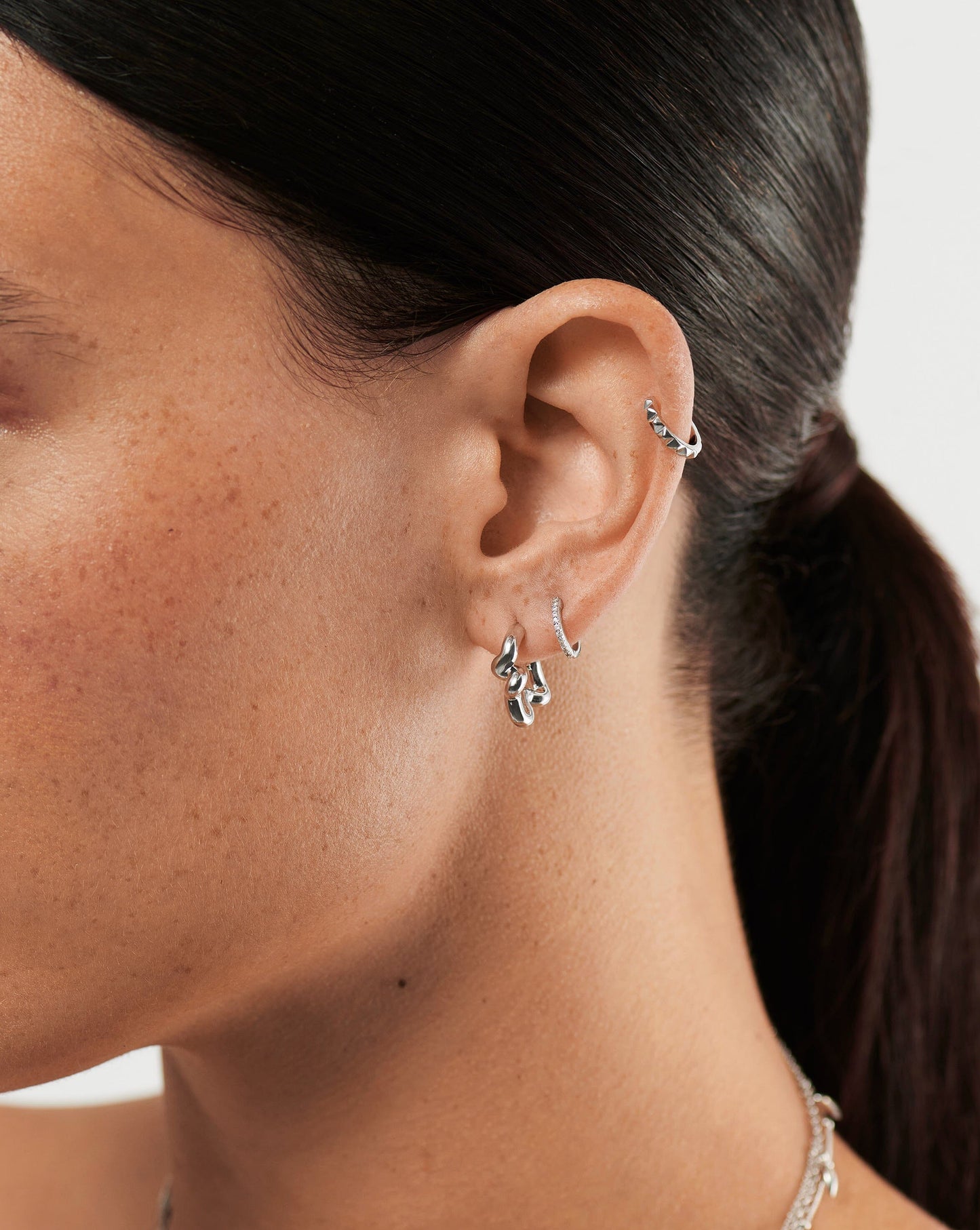 Squiggle Small Hoop Earrings | Sterling Silver