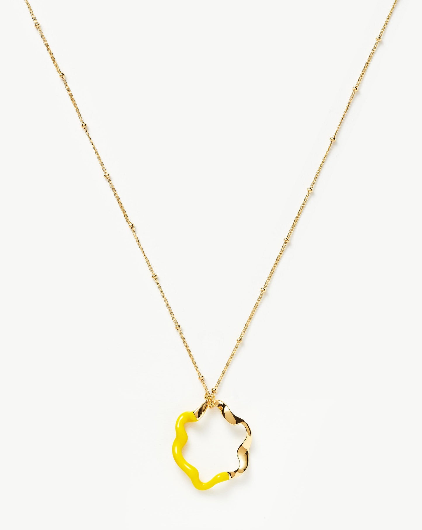 Squiggle Two Tone Enamel Pendant Necklace | 18ct Gold Vermeil/Lemon Yellow