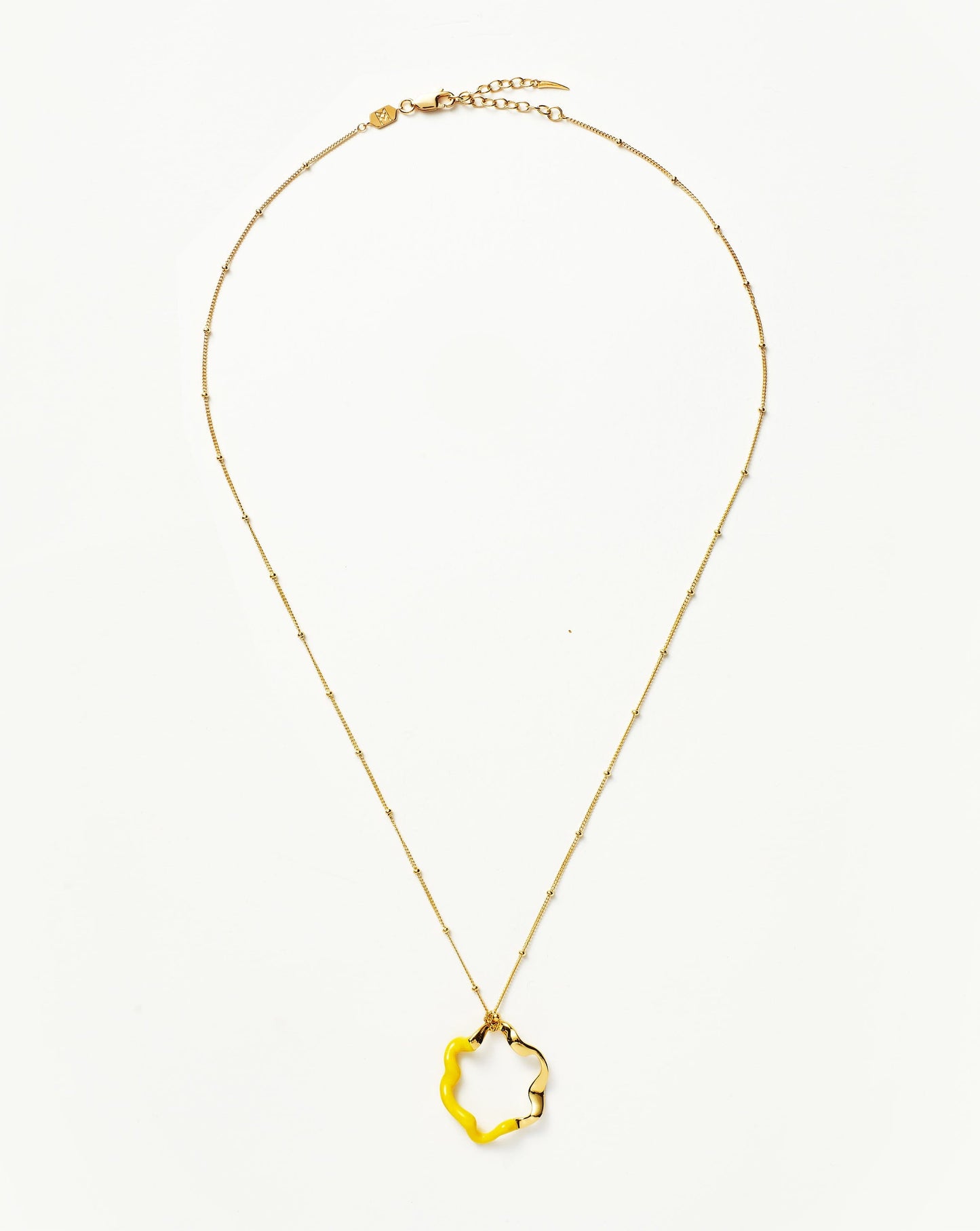 Squiggle Two Tone Enamel Pendant Necklace | 18ct Gold Vermeil/Lemon Yellow