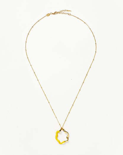 Squiggle Two Tone Enamel Pendant Necklace | 18ct Gold Vermeil/Lemon Yellow