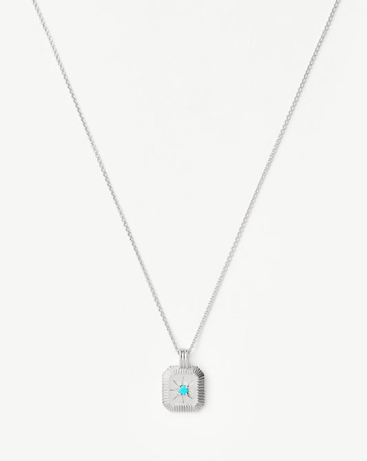 December Birthstone Pendant Necklace | Dyed Turquoise Magnesite/December