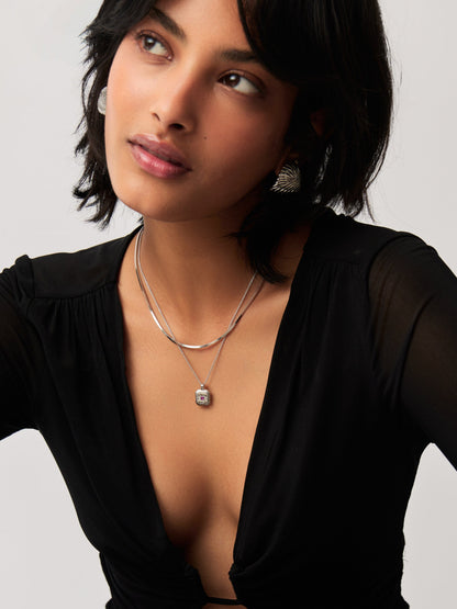 October Birthstone Pendant Necklace | Sterling Silver/Pink Tourmaline