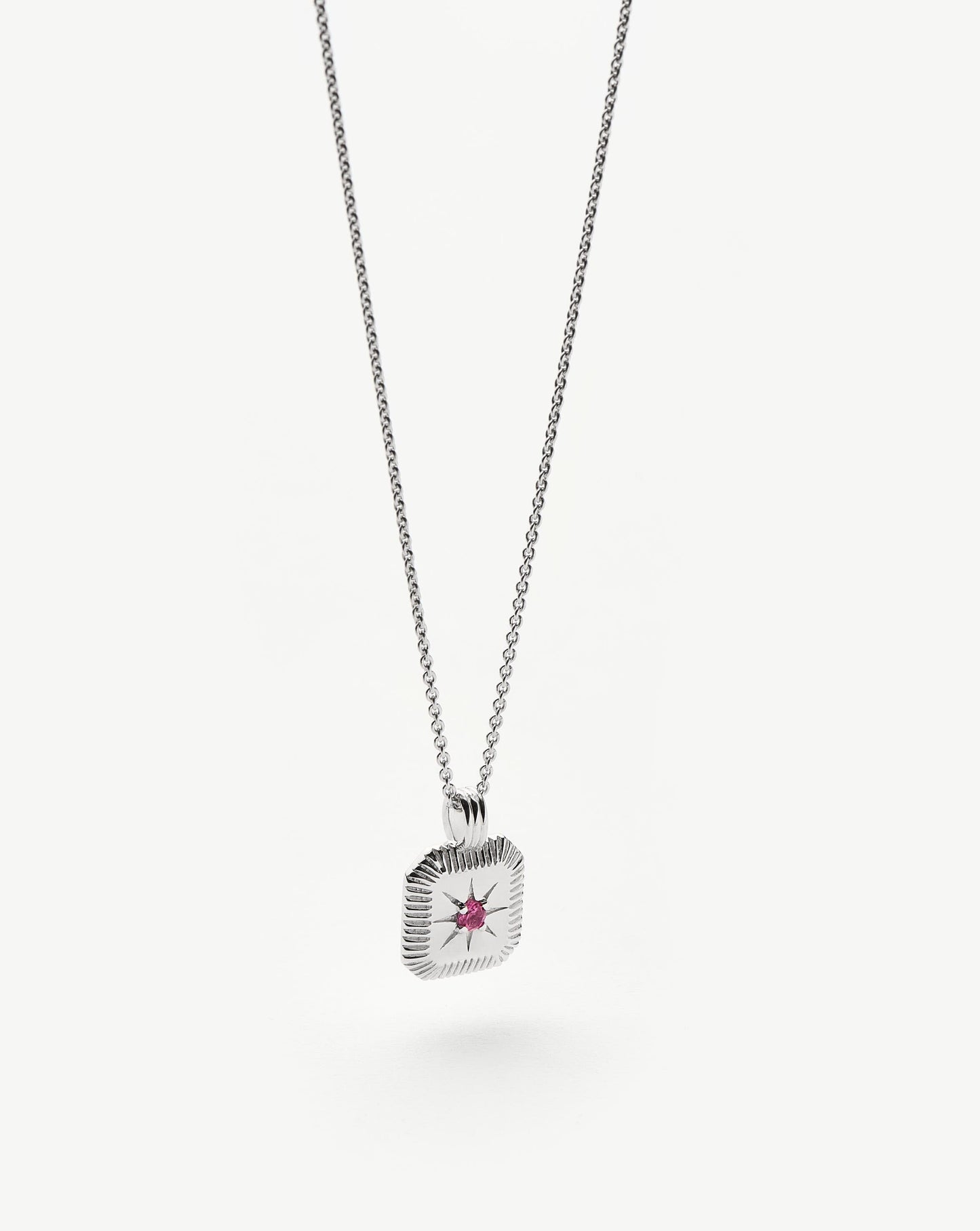 October Birthstone Pendant Necklace | Sterling Silver/Pink Tourmaline