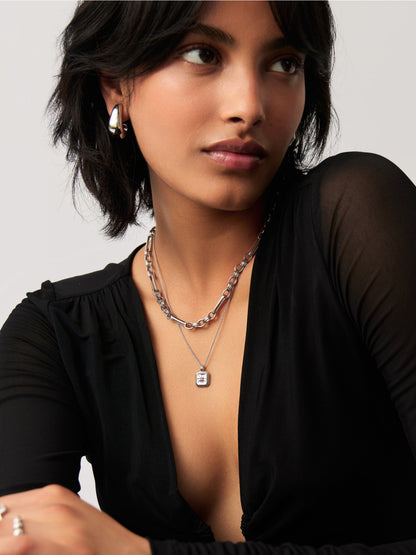July Birthstone Pendant Necklace | Glass Filled Ruby/July