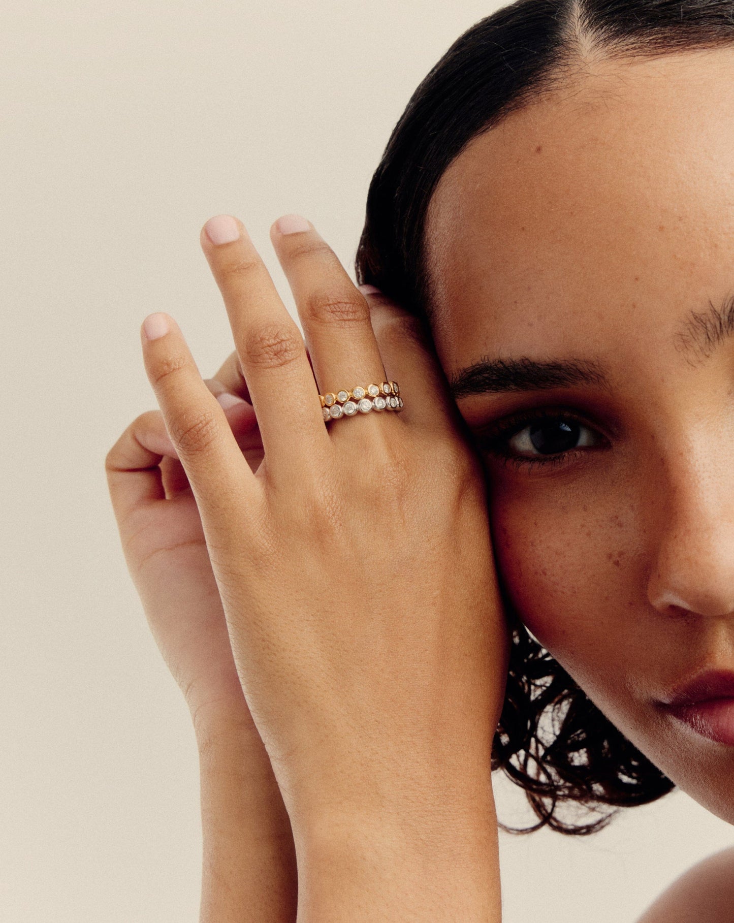Tennis Eternity Stacking Ring | 18ct Gold Vermeil Cubic Zirconia