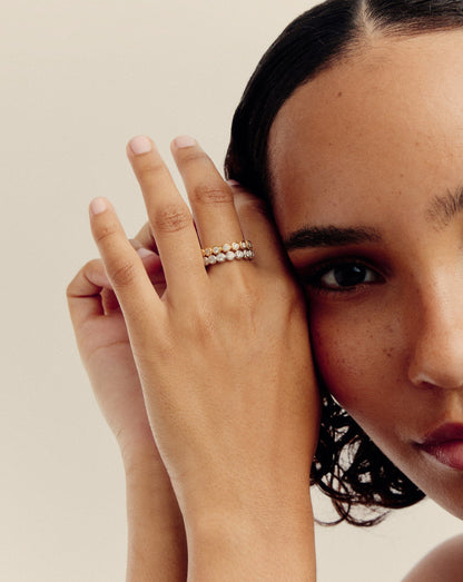 Tennis Eternity Stacking Ring | 18ct Gold Vermeil Cubic Zirconia