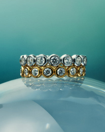 Tennis Eternity Stacking Ring | 18ct Gold Vermeil Cubic Zirconia
