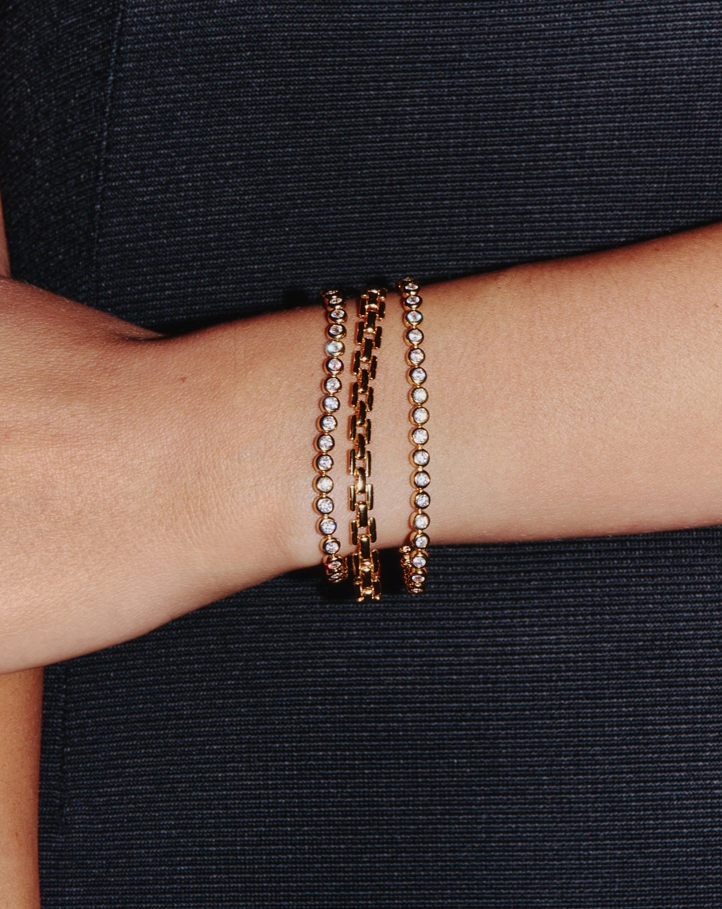Tennis Round Bracelet | 18ct Gold Vermeil Cubic Zirconia