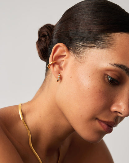 Tennis Small Hoop Earrings| 18ct Gold Vermeil Cubic Zirconia