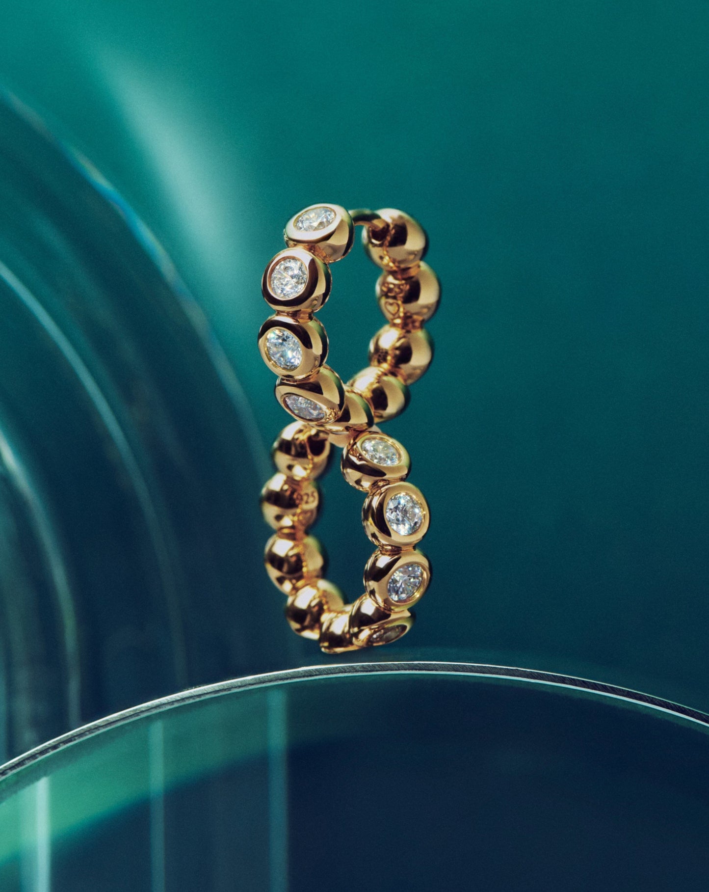 Tennis Small Hoop Earrings| 18ct Gold Vermeil Cubic Zirconia
