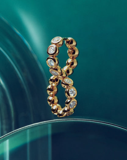 Tennis Small Hoop Earrings| 18ct Gold Vermeil Cubic Zirconia