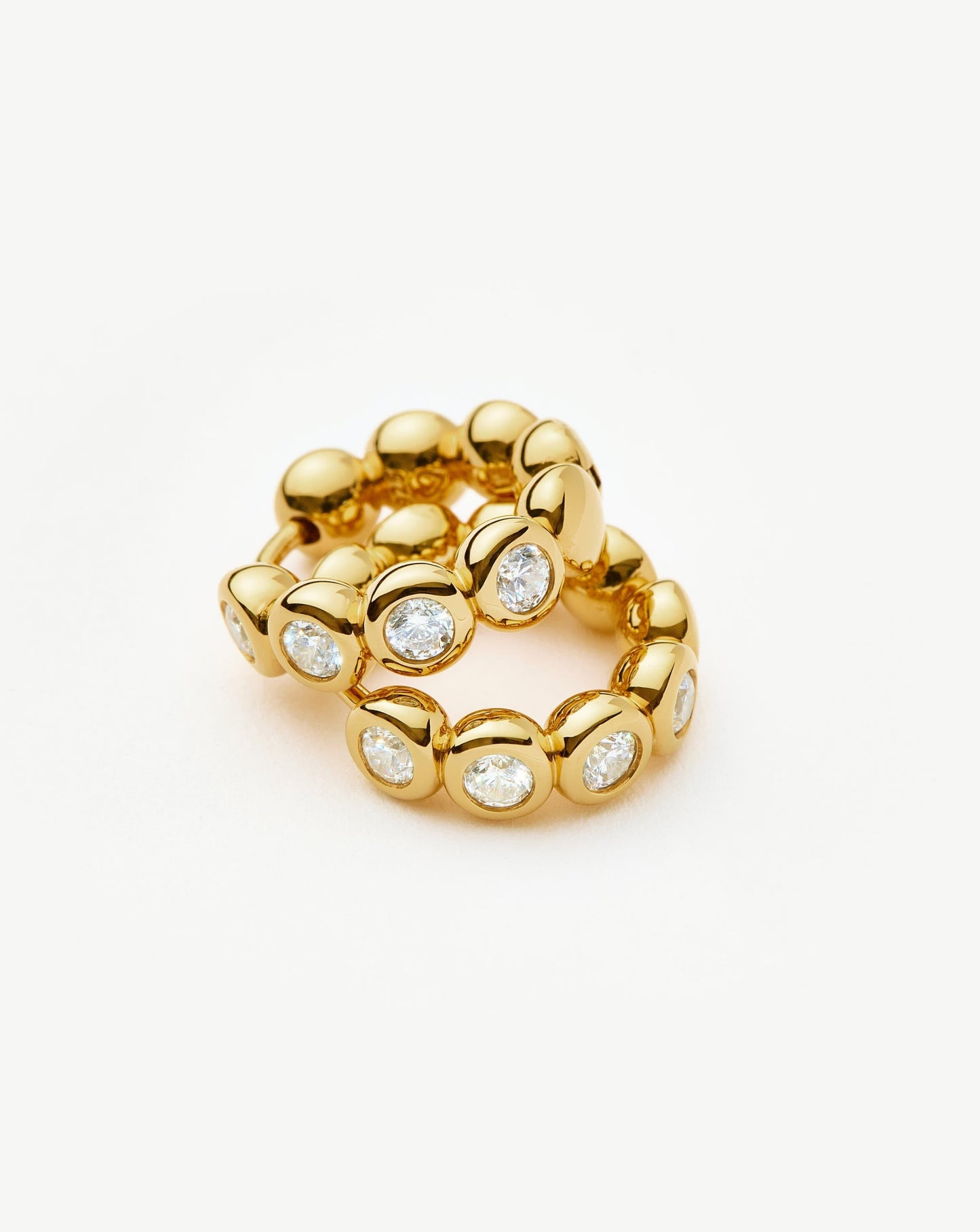 Tennis Small Hoop Earrings| 18ct Gold Vermeil Cubic Zirconia
