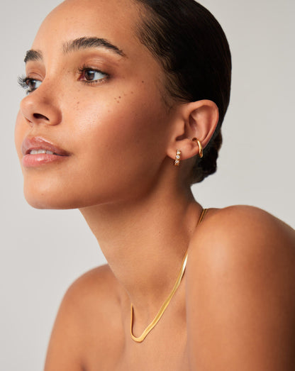 Tennis Small Hoop Earrings| 18ct Gold Vermeil Cubic Zirconia