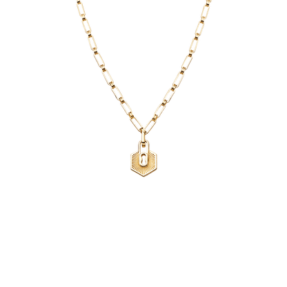 Textured Padlock Chain Necklace