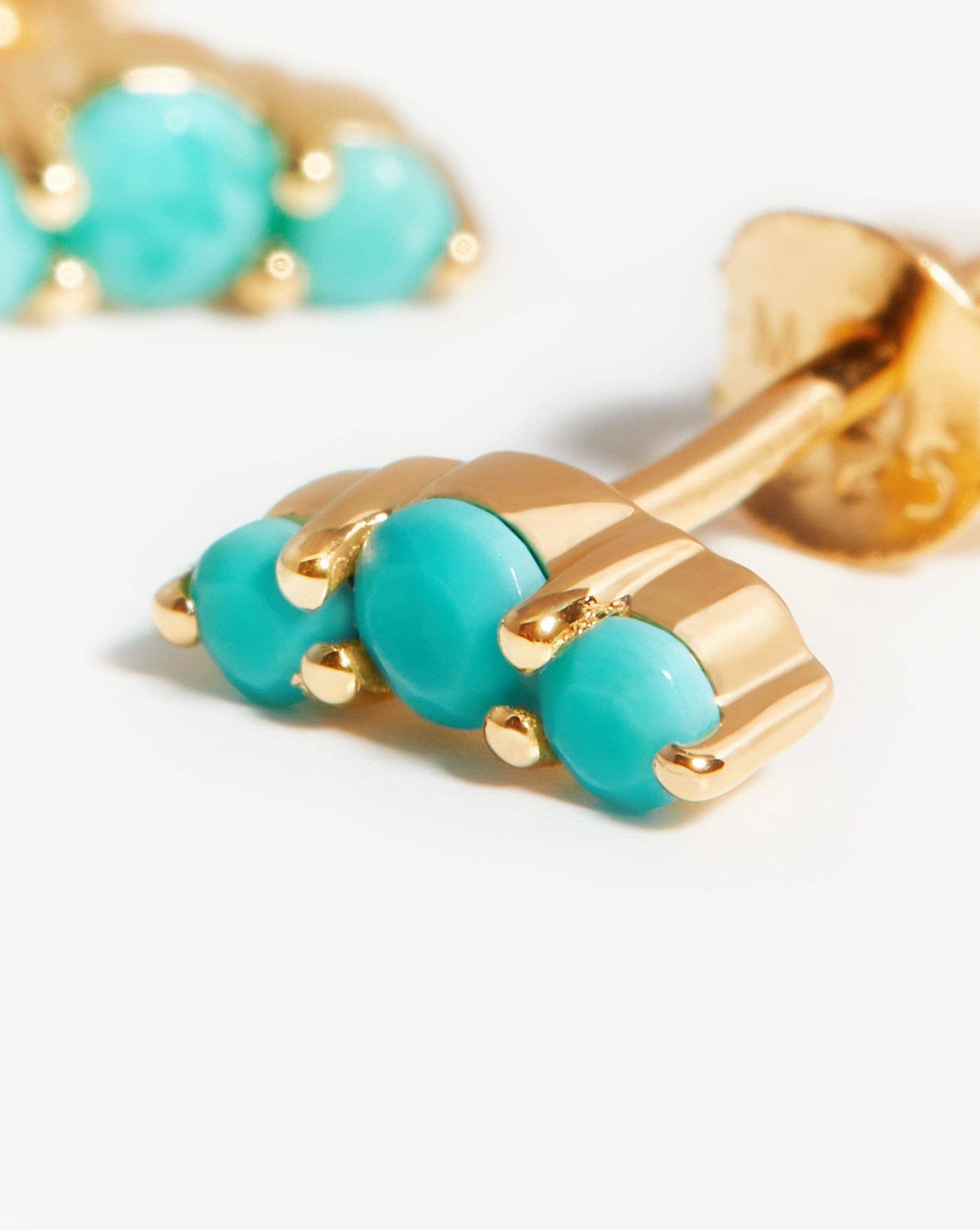 Trio Stud Earrings | 18ct Gold Vermeil/Turquoise