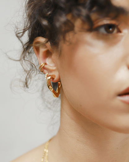 Twisted Heart Hoop Earrings
