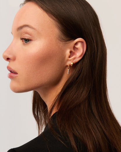Twisted Pearl & Drop Hoop Earring Set | 18ct Gold Vermeil/Pearl