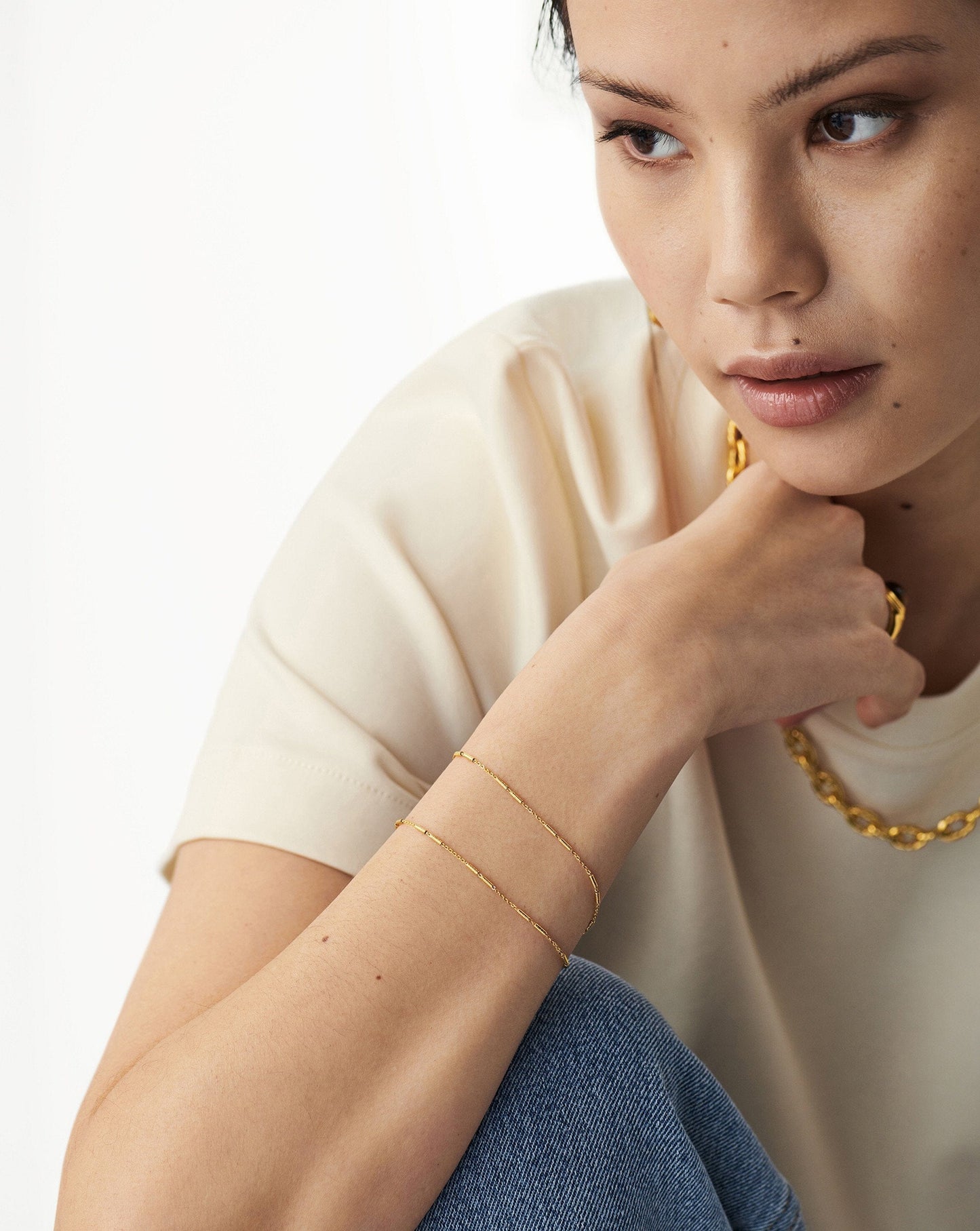 Vervelle Double Chain Bracelet | 18ct Gold Vermeil