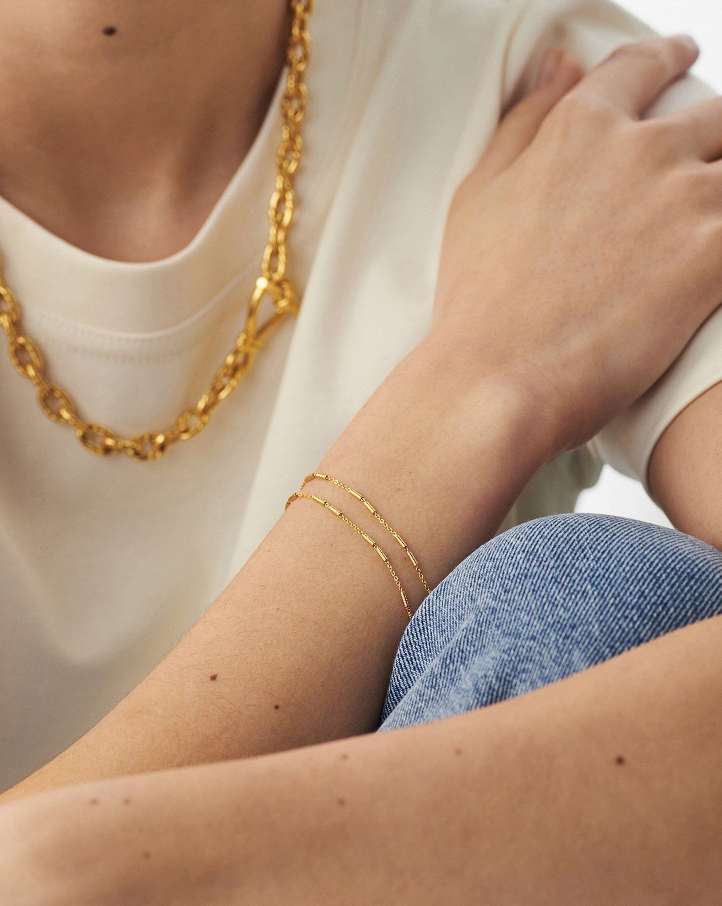 Vervelle Double Chain Bracelet | 18ct Gold Vermeil