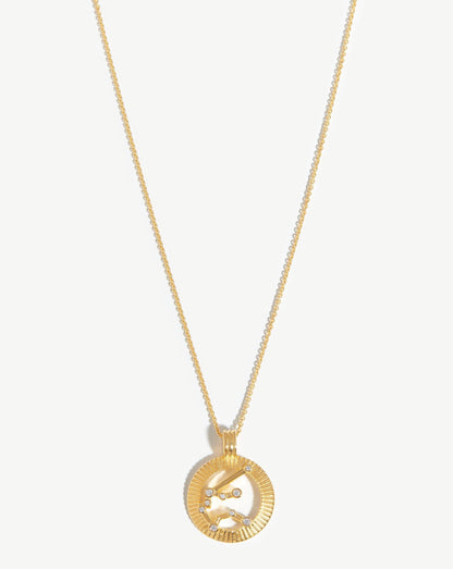 Zodiac Constellation Pendant Necklace - Aquarius | 18ct Gold Vermeil/Aquarius