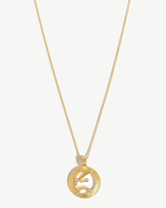 Zodiac Constellation Pendant Necklace - Aquarius | 18ct Gold Vermeil/Aquarius