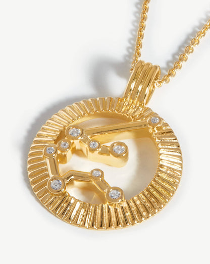 Zodiac Constellation Pendant Necklace - Aquarius | 18ct Gold Vermeil/Aquarius