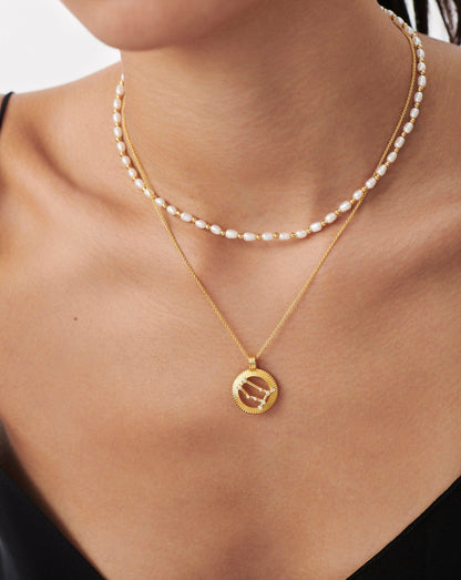 Zodiac Constellation Pendant Necklace - Gemini | 18ct Gold Vermeil/Gemini
