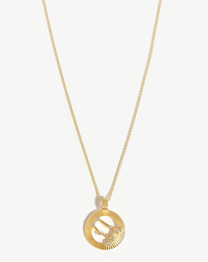 Zodiac Constellation Pendant Necklace - Gemini | 18ct Gold Vermeil/Gemini
