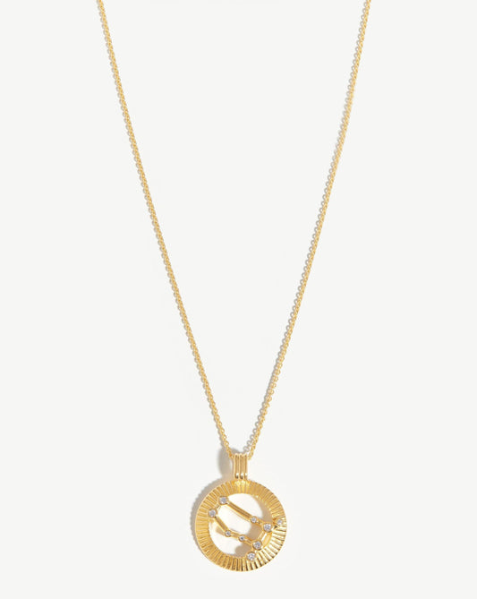 Zodiac Constellation Pendant Necklace - Gemini | 18ct Gold Vermeil/Gemini