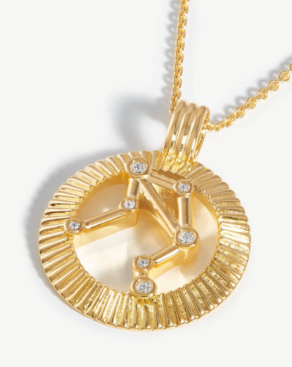 Zodiac Constellation Pendant Necklace - Libra | 18ct Gold Vermeil/Libra