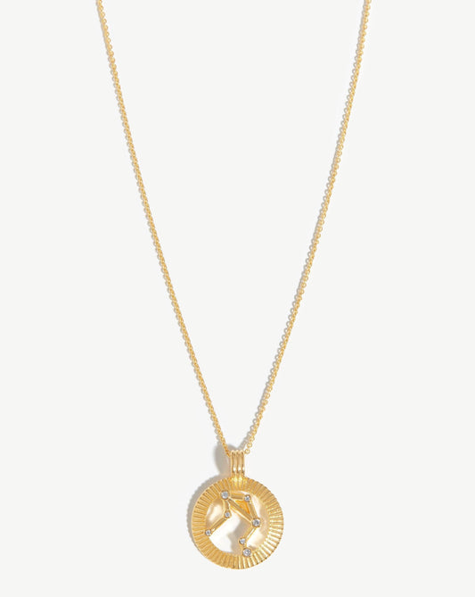 Zodiac Constellation Pendant Necklace - Libra | 18ct Gold Vermeil/Libra
