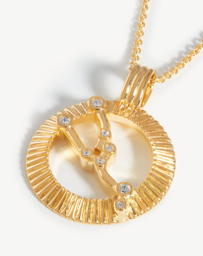 Zodiac Constellation Pendant Necklace - Taurus | 18ct Gold Vermeil/Taurus