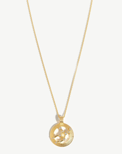 Zodiac Constellation Pendant Necklace - Virgo | 18ct Gold Vermeil/Virgo