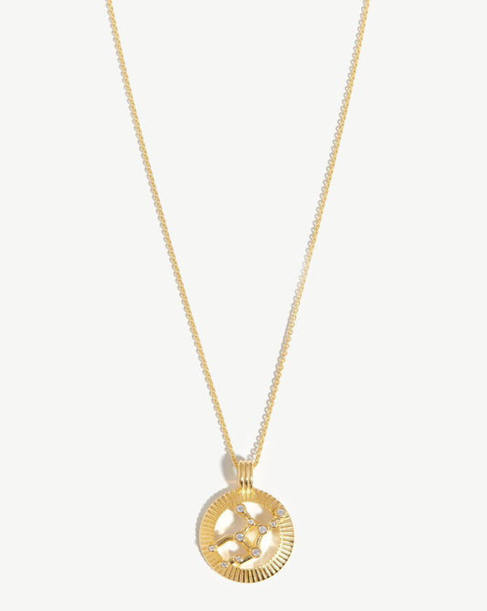 Zodiac Constellation Pendant Necklace - Virgo | 18ct Gold Vermeil/Virgo